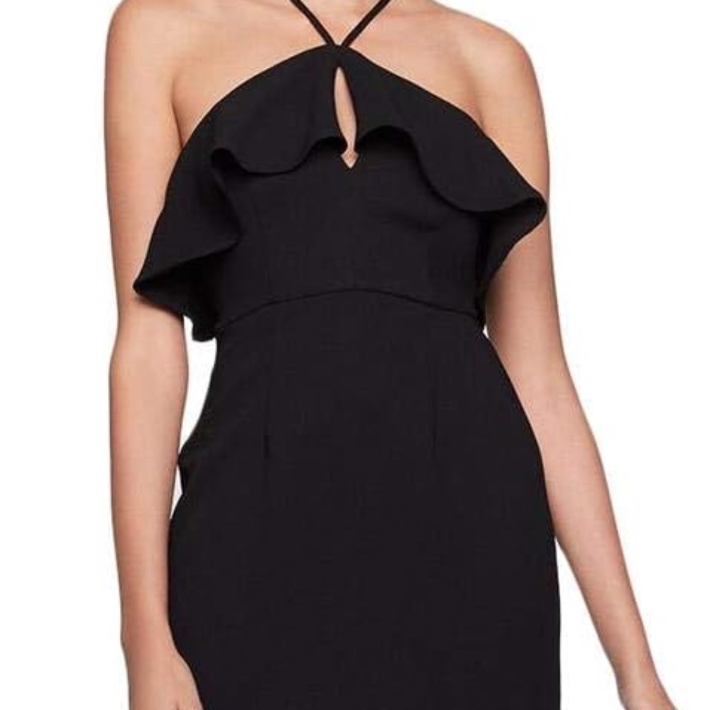 BCBGeneration Womens Asymmetric Ruffle Halter Dress Sleeveless Dress